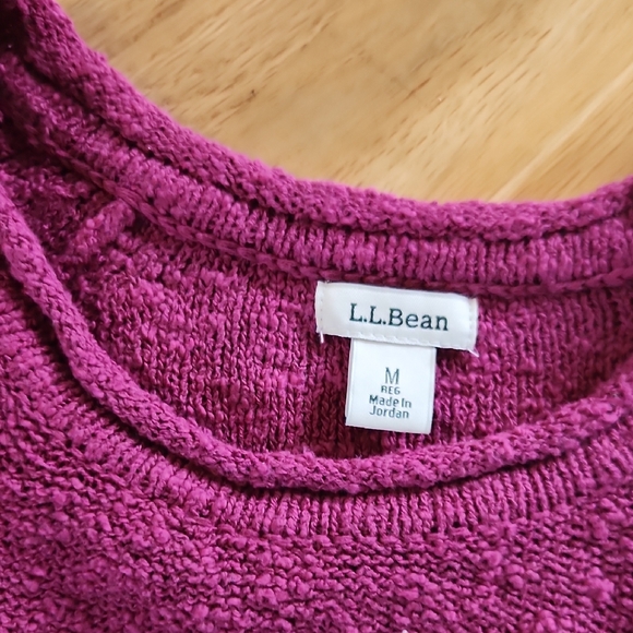 LL Bean Women's Cozy Sweater Set - Cream and Hot Pink - Picture 3 of 3